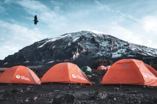 Mount Kilimanjaro viewed from Karanga Camp on the Machame Route.