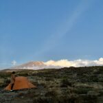 View of the summit of Kilimanjaro from afar at Shira Camp on Day 2 of the climb via the Machame Route with the Life Happens Outdoors team.