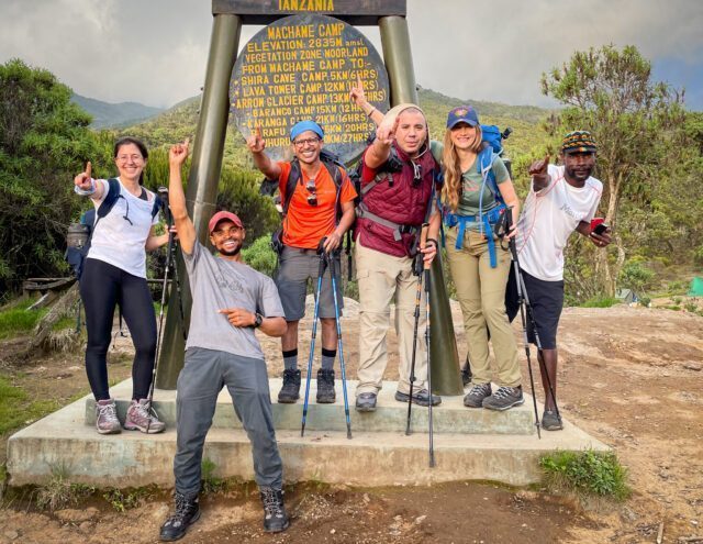 Life Happens Outdoors trekkers at the gate to climb Kilimanjaro