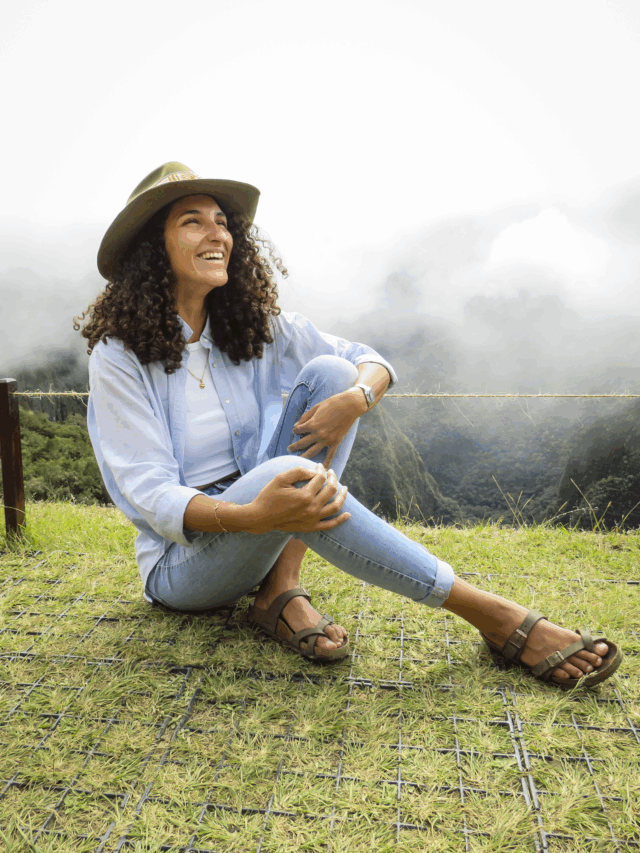Life Happens Outdoors community member enjoying a quiet solo moment of reflection at Machu Picchu in Peru.