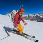 Panoramic view of Mera Peak and surrounding Himalayan mountains during ski touring expedition in Nepal
