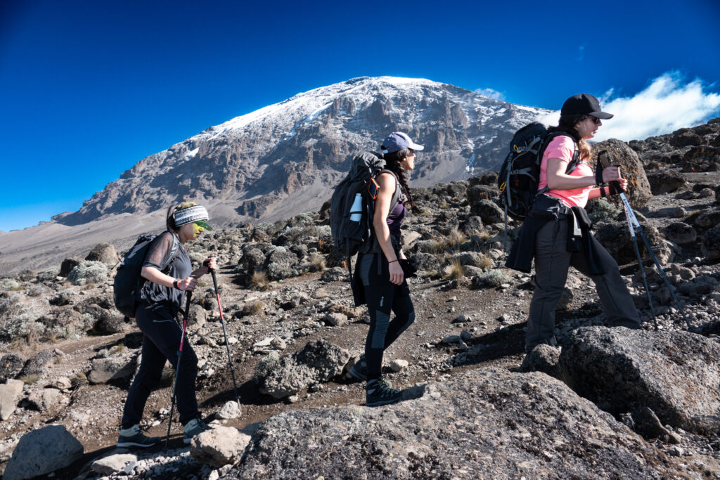 Trekkers at Annapurna Base Camp during a high altitude trek in Nepal