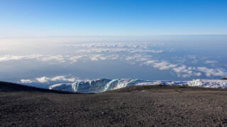 Kilimanjaro glacier and cloudscape featured in the Moving Mountains documentary by Life Happens Outdoors.