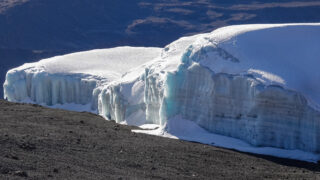 Close view of a Kilimanjaro glacier from the Moving Mountains documentary film by Life Happens Outdoors.